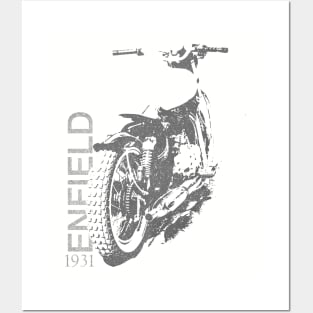 VINTAGE MOTORCYCLE ENFIELD 1931 Posters and Art